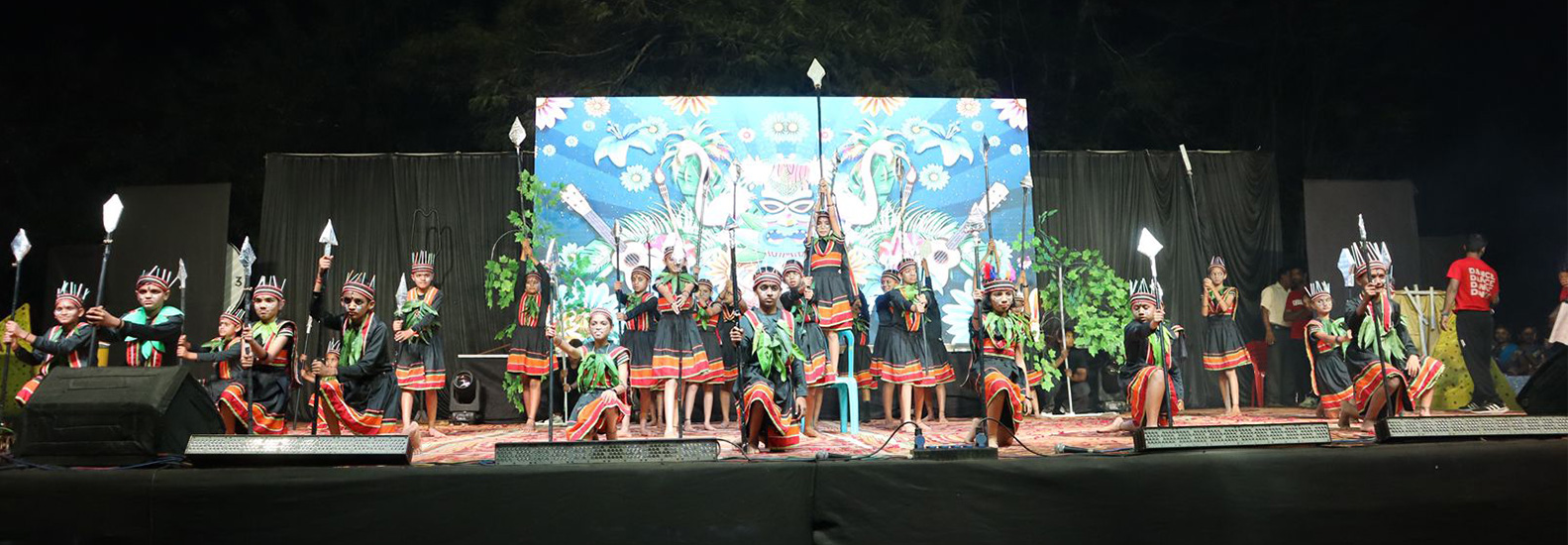 Students performing during annual function at KLE School State Nipani